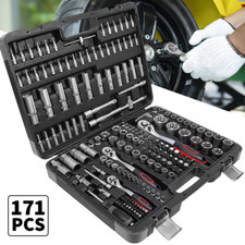 171tlg Steckschlüssel Satz Knarrenkasten Set Koffer Ratschen Kasten 1/4 3/8 1/2"