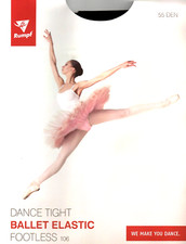 Rumpf Ballettstrumpfhose Footless 106 ohne Fuss Gr. 4/6  Black