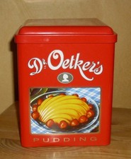 1 Blechdose, Dr. Oetker's Pudding, ohne Inhalt