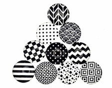 10 x Glas Cabochon Muster