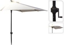 45729 Sonnenschirm halbrund 250 cm Alu Stange UPF 30+  UV beschichtet creme