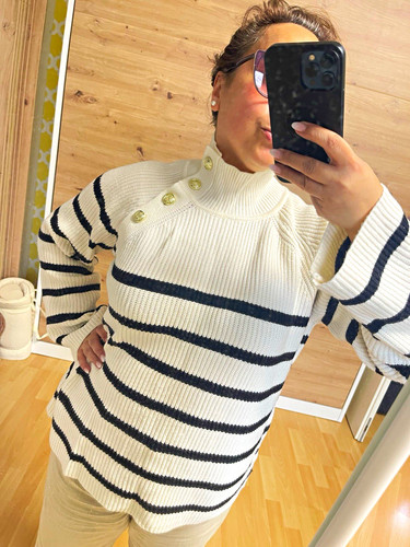 Dicker strickpullover creme - strickpullover,