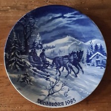 Sammlerteller Weihnachten 1985 Weihnachtspost Lichte Porzellan echt Kobalt