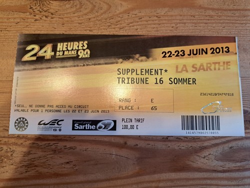 Mans sommer tribune ticket - tribune,