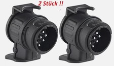 2 Stück! Anhängeradapter 13 auf 7 polig Adapterstück für Anhänger 