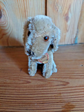 Steiff Hund Treff kleinste Grösse Vorkrieg Schild und alten Knopf