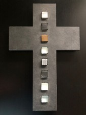 Schiefer Kreuz 8 Inlays Stein