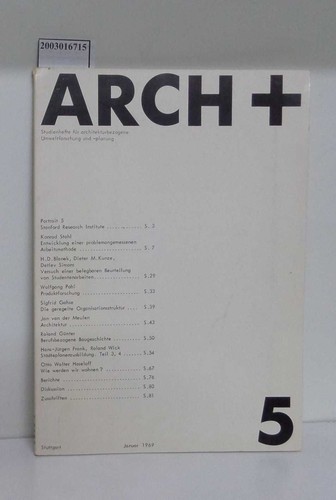 Arch studienhefte für - arch+.,,
