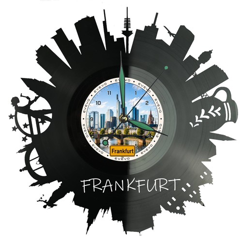 Frankfurt wanduhr skyline oder - frankfurt,