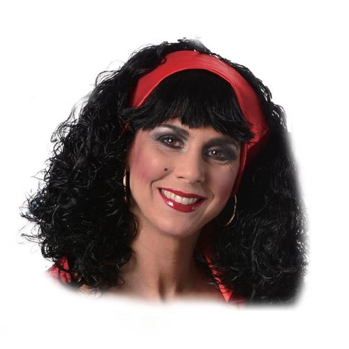 Schwarze gipsy locken perücke - schwarze,