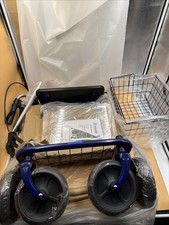 Thuasne Stahl-Rollator mit Sitz, Korb, Halter & Tablett – 4 Räder Blau