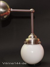 Wandlampe Leuchte Bauhaus Industriedesign Kugelglas Wandarm Messing vernickelt