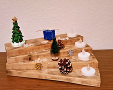 Handgemachte Adventstreppe aus Palettenholz Unikat