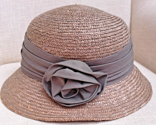 Strohhut beige mit schleife - beige,