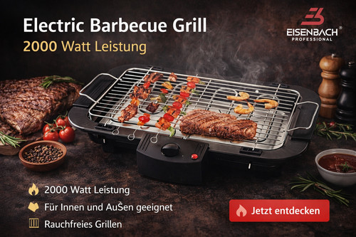 Elektrischer tischgrill 2000w - elektrischer,