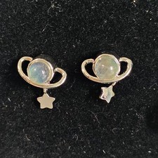 NEU Ohrringe Mondstein grau