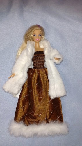 Barbie kleid pelz fell mantel - barbie,