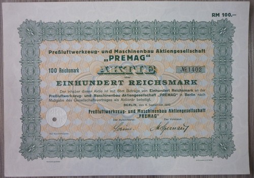 Aktie preßluftwerkzeuge und - preßluftwerkzeuge,