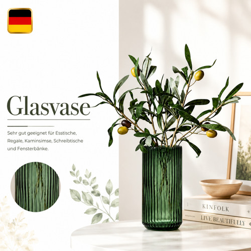 Grün glasvase gerippt - glasvase,