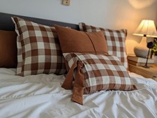 Mokka Braun Gingham Kissen