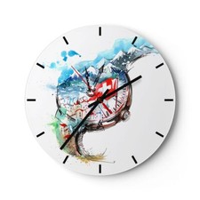 Modern Wanduhr 40x40cm Rund