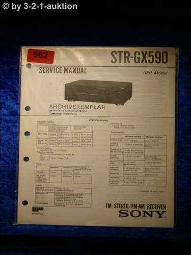 Sony service manual - service, gx590
