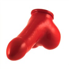 Latex Penishülle S mit Hodensack Rot Schaft: 11,5cm Penis Hülle Latexkleidung