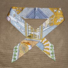 HERMES TWILLY Silk SCARF Gray