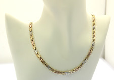 ♦ Tricolor Collier 14 kt 14k 585 er Gelb Weiß Rosé Gold Länge 43,5 cm Hals Kette
