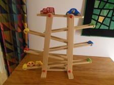 Eichhorn Rollbahn - Kugelbahn mit 6 Rollfiguren - Holzspielzeug - TOP Zustand