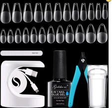 Gel X Nails Set / Gelike ec Nail Tips Glue Gel Kit 6in1 - wie Neu