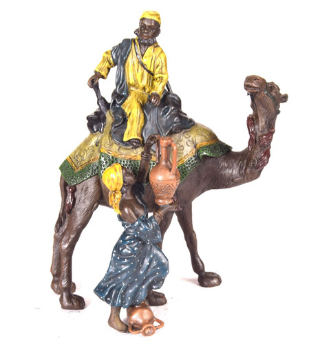 Bronzefigur araber auf - araber, kamel