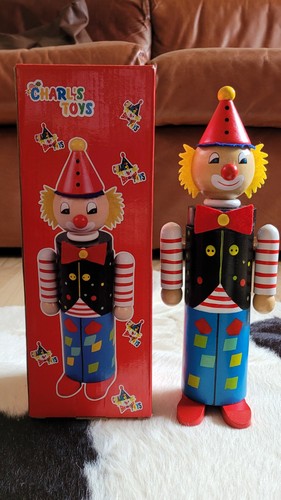 Vintag holz clown spardose - vintag,