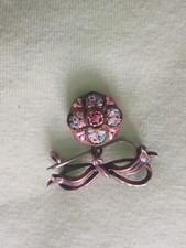 Alter Millefiori Anhänger an Silber Schleife - mit Perlen