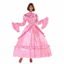 Girl maid Sissy Pink Satin
