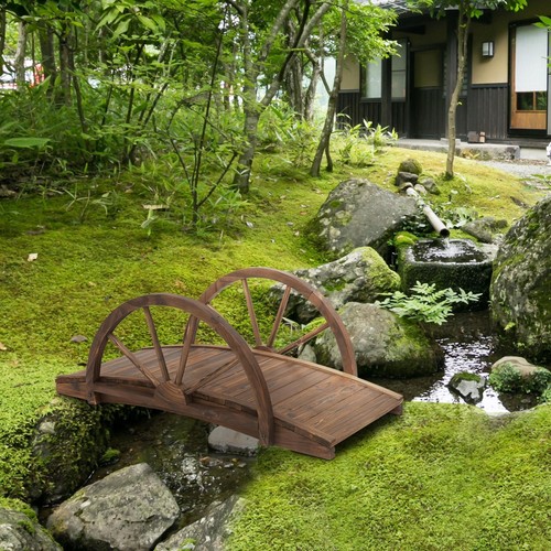 Holz garten brücke - holz, rasendekor