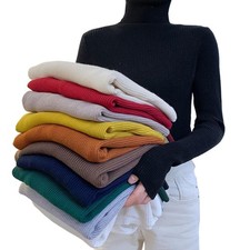 2025 NEU Damen Langarm Rollkragen Strickpullover Sweater Herbst Winter Mode