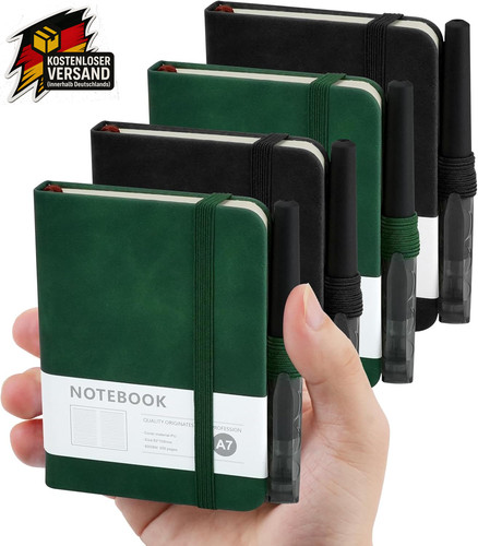 Mini notizbuch mit 4 - mini, a7