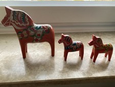 Dalapferd Schwedisch 3 Stück , 1x14 cm, 2x7 cm