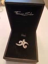 Thomas Sabo Ring aus Silber, Ornament, Schnörkel Gr. 52 Steine Zirkonia