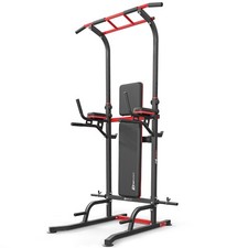 Power Tower mit Klimmzugstange, Hantelbank, Dip-Station Fitnessgerät für Zuhause