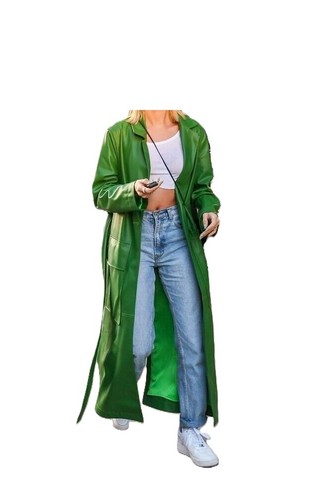 Damen echtleder langer mantel - damen,