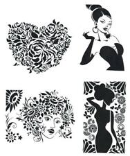 1 Schablone A3 Blüten Damen Beauty, zum Auftragen von Farbe Heike Schäfer