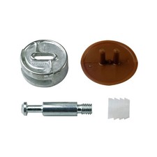 METAFRANC 4 Stück Verbindungsbeschlag mit Kappen in braun/weiß 0350356 Ø25mm