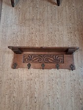 Antike Wandgarderobe Eiche  Messinghaken