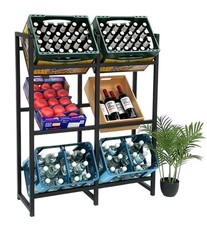 Getränkekistenregal 6 Kisten Schwarz Metall Stehend 96477 Getränkekistenhalter