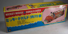 vintage Masudaya Disney Mickey Mouse Fire Engine - Japan Lagerfund in Box