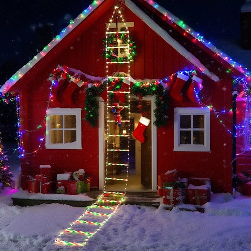 Led weihnachtsmann leiter deko - leiter,