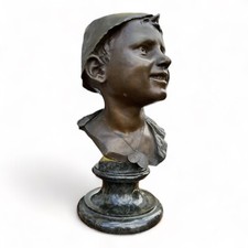 Bronze Büste Skulptur Kunst Junge orig. von Giovanni de Martino Rarität  44 cm