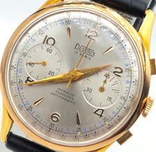 DESOTOS-Herren-Uhr - 750er Gelb-Gold / Leder - Chronograph / Automatik